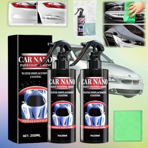 Car Polish, Nano Car Scratch Removal Spray, Auto Body Micron Polish Removes, 250ml Auto Body Micron Polish Spray für leichte Kratzer und Kratzer, Schutz & Swirl Remover Polish (2 Stück)