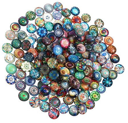 ULDIGI 50stücke Gewölbte -edelstein-patches Für Diy-schmuckdekor Schmuckherstellungs-patches Runde Aus Edelstein Für Schmuck Und Handwerk