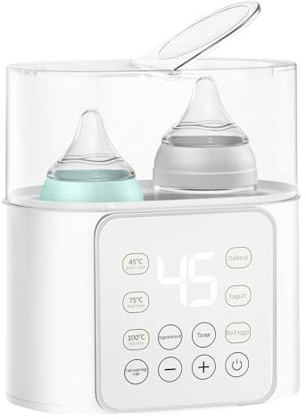 Bottle Warmer - 8-in-1 Fast Baby Milk Warmer with Timer for Breastmilk or Formula, 24H Thermostat Fast Baby Food Heater for Twins with Accurate Temp Control, Baby Bottle Warmers for All Bottles