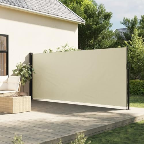 Somanki Seitenmarkise Ausziehbar Creme 160x500 cm, Balkon Markise, Sonnenschutz, Balkon überdachung, Sonnenmarkise, Terrassen-markisen - 4004430