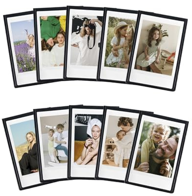 Aisnyho Kleiner magnetischer Bilderrahmen,Mini-Magnet-Bilderrahmen Kühlschrank für Instax Mini 12, 11, 99, 90, 40, 9, 8, 7, EVO Filme, für 5,4 x 8,6 cm Bilder (10 Stück)