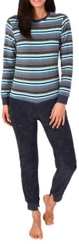 Normann Care Frotté, vårdoverall, pyjamas i ett stycke med dragkedja på rygg och ben, blå, S