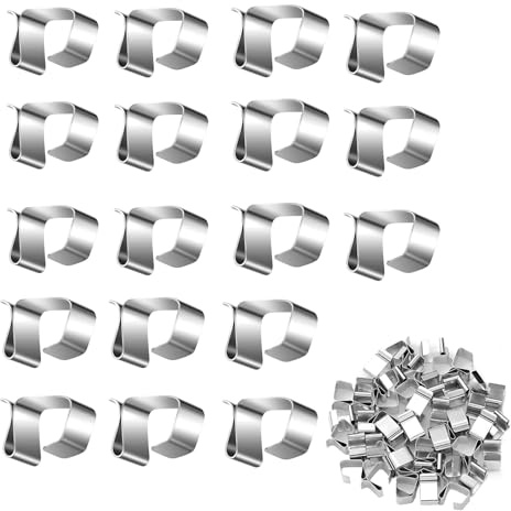 Shirene Gutter Hooks,100 Pcs Gutter Clips for Outdoor Lights,Metal Gutter Hooks,Mini Gutter Hooks,Stainless Steel Christmas Light Clips,for Christmas Lights Kitchen,Bathroom,Garden