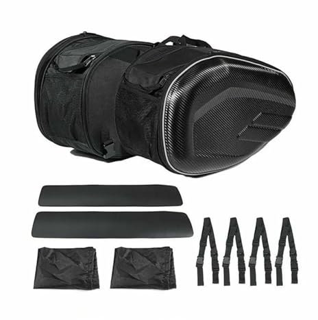 VAHAKKRMVM Motorrad Satteltaschen Motorrad Satteltaschen Mit Regenschutz Packtaschen Hintere Seitentaschen Gepäckaufbewahrung Großes Fassungsvermögen Wasserdicht(Kohlefaser-Look)