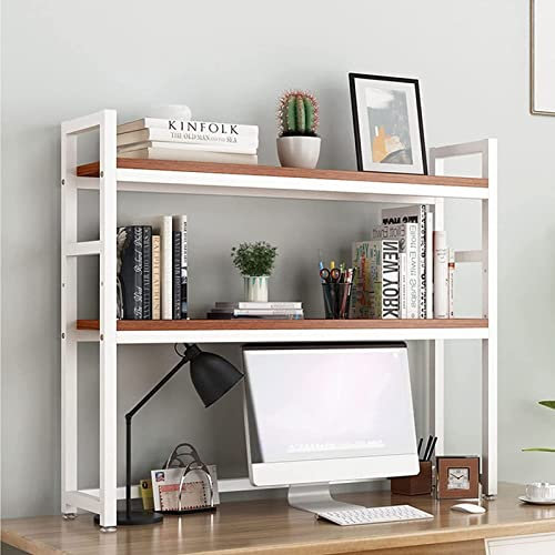 2 Capas Estantería Pequeña De Sobremesa - Estantería De Escritorio Extensible, Estante De Organización De Estantería De Escritorio, Librería Multifuncional De Sobremesa Para Ordenador(F,115x24x90cm)