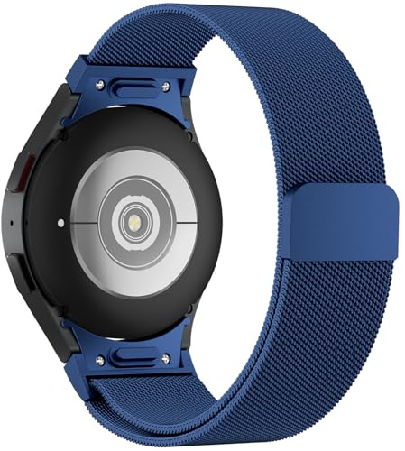 ZGCE Samsung Watch Armband für Samsung Galaxy Watch 7 6 5 4 Armband 44mm 40mm / 6 Classic 47mm 43m / 5 Pro / 4 Classic/FE, Keine Lücke Metall Edelstahl Ersatzarmband Damen Herren (Navy Blau)