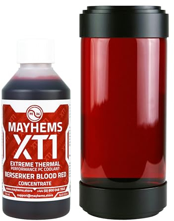 Mayhems - XT1 Concentrate PC Coolant - Computer Water Cooling Fluid - Liquid Cooling, Thermal Performance Series, 250 ml, Berserker Blood Red
