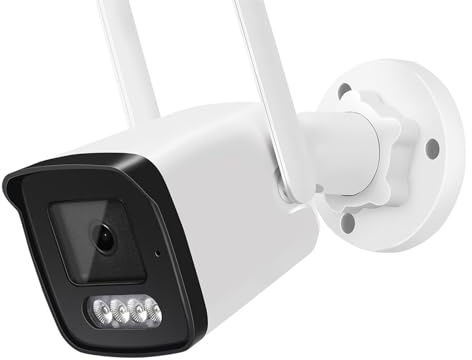 KVBRUI Telecamera IP 4K 8MP Telecamera di Sicurezza Esterna WiFi Bullet 4MP Audio bidirezionale Rilevamento Smart Home Telecamera CCTV - Telecamera a Forma di Proiettile(EU Plug,4MP No SD Card)