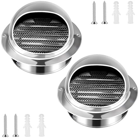 2 pezzi Griglia di Ventilazione Presa d'aria in acciaio inox 150 mm 200mm 80 mm 110mm Griglia Aerazione A Sfera, per Soffitto Cucina e Bagno(170mm/6.7inch)