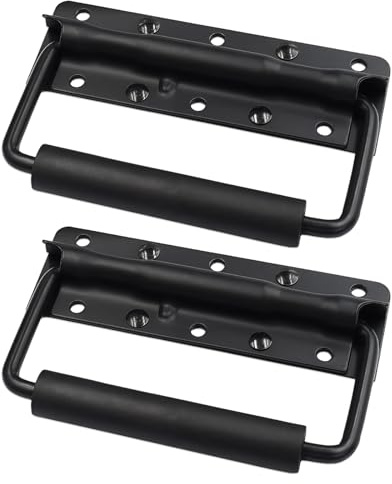 2 Pièces Poignée de Coffre, 125mm Poignee pour Caisse Poignées de Caisse Pliante Poignée de Boîte D'épreuve Pliantes à Ressort avec Poigné pour Remplacement de Boîte à Outils
