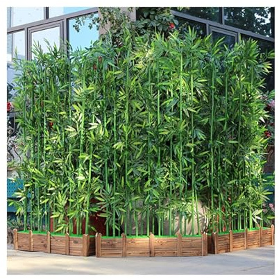 Haie de bambou artificiel d'intérieur – Décoration pour clôtures de jardin, cour et entrées – 100 cm – 16 x 1,5 m – Couverture murale fissurée