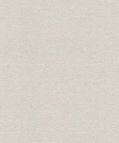 Rasch 709636 Farm Living Papier peint intissé uni gris structure lin