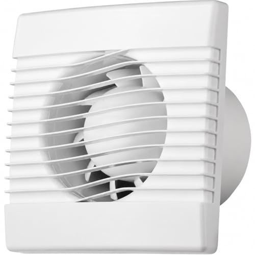MKK Wohnraumventilator 125mm Wandmontage Leise Lüfter Wohnraumlüfter Weiß (Feuchtigkeitssensor)