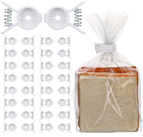 LemonRoad 50 Pcs Plastic Bread Bagel Chips Clips Squeeze Bread Bag Clips Reusable Bag Holder for Food Storage Organization Keep Food Fresh Kitchen and Home