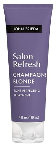 John Frieda Salon Blonde Champagne Tone Perfecting Treatment with Protein-Peptide Complex, Hair Toner, Toner for Blonde Hair 4 fl oz