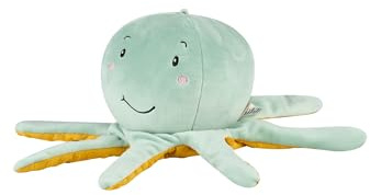 Sterntaler Handpuppe Octopus aus weichem Flausch, Kinder- und Babyspielzeug, wattiert mit Polyesterwatte, 27 × 12 × 12 cm – pudergrün