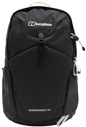 Berghaus 24/7 Solo 25L Rucksack with Laptop Sleeve & Walking Pole Holders, Hydration Compatible, Flow Technology, 49x25x24cm (Black)