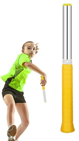 Badminton Schwungtrainer – Edelstahl & PP Trainingsstange 30 cm | Für Anfänger & Fortgeschrittene | Handgelenk- & Schlagtechnik-Übung | Zwei Schwierigkeitsstufen A/B | Rutschfester Griff