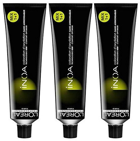 Loreal INOA 9,12 Tinte para el cabello rubio muy claro, ceniza Irise Hi-Resist sin amoniaco, 3 unidades de 60 ml