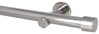 Sento 25mm Gardinenstange Vorhangstange Wandmontage Edelstahl Optik Modern 200 cm Albana