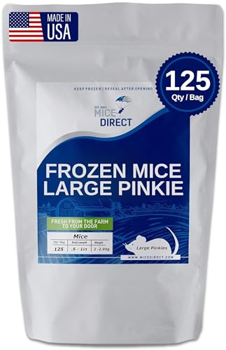 MiceDirect Frozen Pinkie Feeder Mice Food for Corn Snakes Ball Pythons Lizards (125 Count)