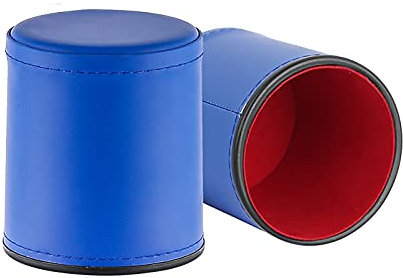 Lot de 2 gobelets à dés en plastique avec doublure en flanelle Bleu Rouge