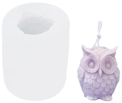 TROYSINC Silikon-Gießformen Eulen Form Silikon 3D Eule Kerzenform Seifengießform Tier Silikonform Epoxidharz Form Harzform 3D Eulen Form Für Fondant Kuchendeko, Kerze, Basteln (5,5 x 5 cm)