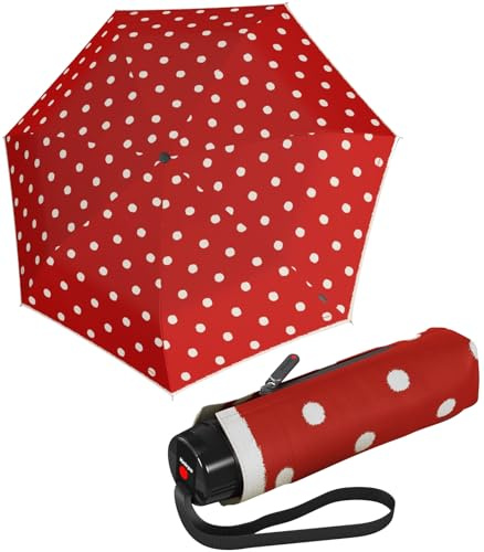 Knirps T.020 Fickparaply 19,5 cm, Prickkonst röd, One Size