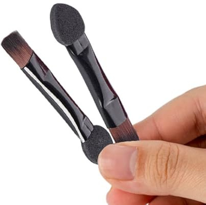 Duehut HLLMX 20 PCS Double Sided Eye Shadow Sponge Applicator Makeup Brushes Travel Eyeshadow Applicator Makeup Tool (Black)