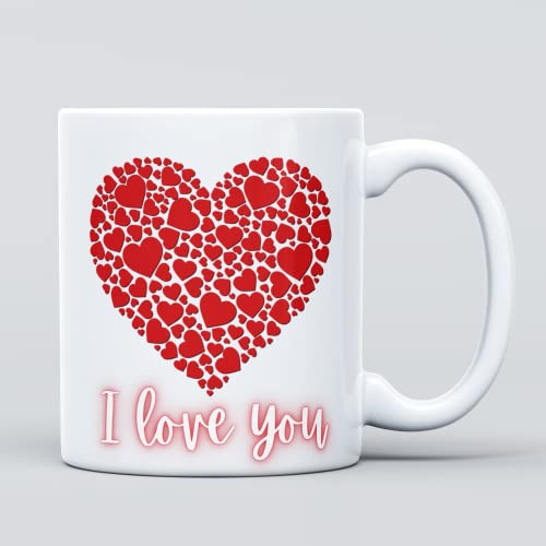 Panther Print I Love You Couples Family Large Heavy Duty Ceramic Novelty Funny Coffee Mug, Cup for Men & Women, Girls & Boys – Gift for Birthday, Christmas, Valentines - Romantic Mug