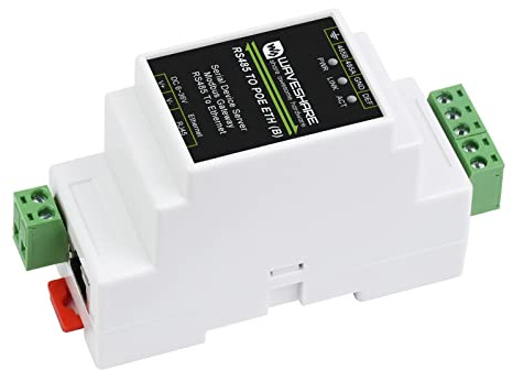 RS485 to RJ45 Ethernet Converter Module, Industrial Rail-mount Isolated RS485 Serial Server,TCP/IP to Serial Module,10 / 100M Auto-negotiation RJ45 Connector,with POE Function