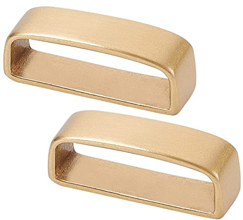 BENECREAT 2 Stück Gürtelschlaufe Keeper, 38-40mm Gürtelschlaufen aus reinem Messing Rechteckiger Schnalle Für Herren, Gebürstetem Antike Bronze, 12x44x17 mm