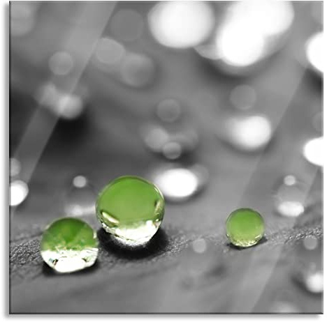 Pixxprint Glasbild, Wandbild auf Echtglas, Wassertropfen, 50x50 cm, inkl. Aufhängung und Abstandshalter