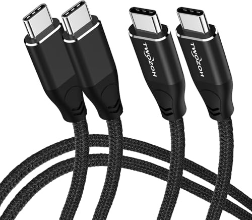 Twozoh 4K USB C Kabel 100W 3M 2 Stück (All-in-One), USB 3.2 Gen 2 X 2 20Gbps Datenübertragung PD Schnellladung USB C 3.1 Typ C Kabel, 4K@60Hz Video Monitor Kabel