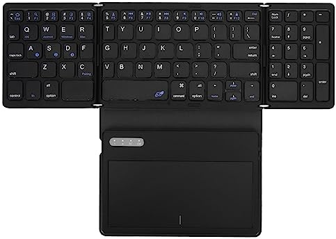 Annadue Tastiera Bluetooth Pieghevole con Touchpad, Bassa Latenza, Durata della Batteria di 35 Ore, compatibilità Universale, Pelle PU e Materiale ABS