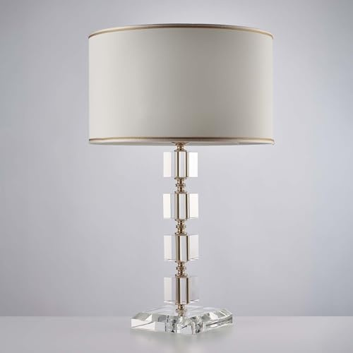 Generico Lume, lampada da tavolo grande contemporaneo in cristallo trasparente 1 luce per salotto, soggiorno, camera da letto, sala da pranzo, LGT Lumiere tondo design swarovsky