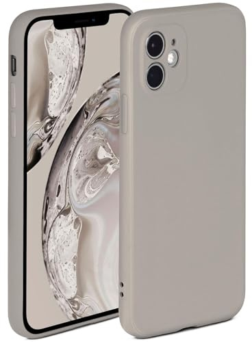 ONEFLOW Soft Case für iPhone 12 mini Hülle aus Silikon mit Kameraschutz, Silikonhülle mit erhöhtem Schutz fürs Display, Backcover Schutzhülle, weiche Handyhülle, Taupe