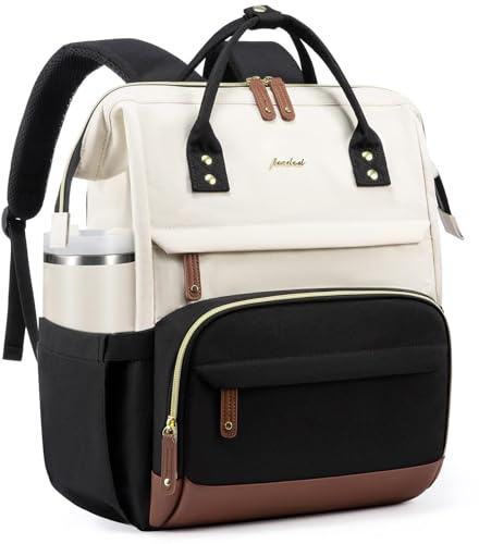 FOCDOD Mochila para computadora portátil para mujer: bolsas de trabajo de 15.6 pulgadas con cargador USB, mochila universitaria impermeable, mochila de computadora de negocios, mochilas de viaje