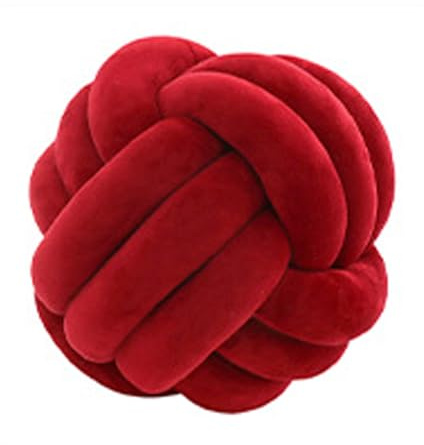 RZYW Coussin De Noeud, Coussin Noué, Coussin Noué Rond pour Canapé, Noeud De Coussin Décoratif, Coussin en Peluche, Doux, Coussin De Canapé,Wine Red,D 28cm