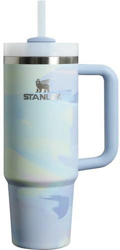 STANLEY Quencher H2.0 FlowState Stainless Steel Vacuum Insulated Tumbler with Lid and Straw for Water, Iced Tea or Coffee (Cool Serene Brushstroke, 40 oz)