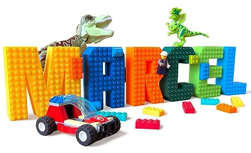 KAJAWIS 3D Buchstaben Stehende Buchstaben kompatibel mit Legosteinen Wandaufkleber Dekorationen Kinder 1 Stuck Age 36