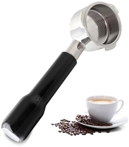 DFD 51mm Bottomless Portafilter Compatible with Gevi Espresso Machine, 51mm Portafilter 3 Ears with Prongs Thickness 4mm Fits for Yabano Included Portafilter Filter Basket Espresso Accessories, slive