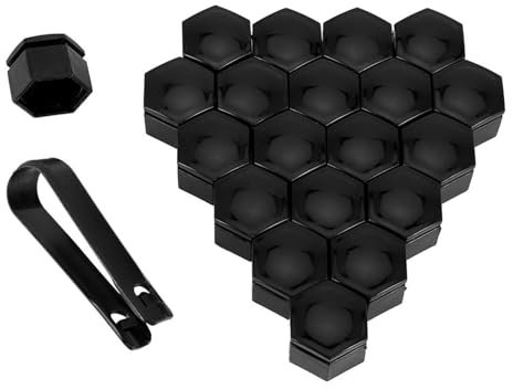 20 Stück Auto-Radmutterkappen, verschleißfest, Auto-Nabenschraubenabdeckung, hohe Fixierung, spezieller Stecknuss-Schutz, 17 mm (Farbe: 22 mm schwarz)