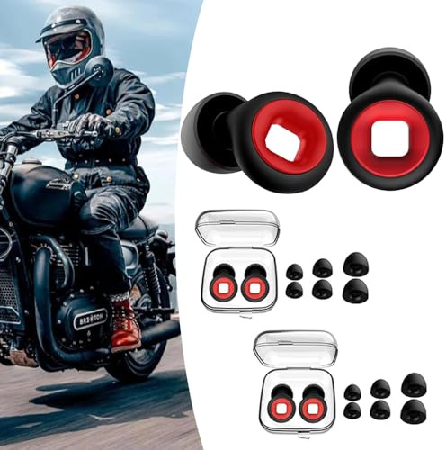 JXAXD 2 par motorcykelöronproppar vindljud, Artevive öronproppar, hörselskydd motorcykel, Moto Earplugs och 4 storlekar i XS/S/M/L, A