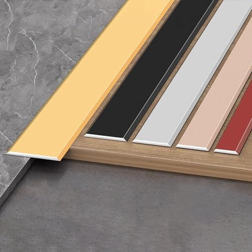 Raouoae Übergangsleiste Boden Abdeckleiste Aluminiumlegierung Metallleiste Länge 135cm*2 Stück Übergangsprofil Laminat Für Fußböden, Übergang Leiste Bodenleiste(Silber,W:20mm)