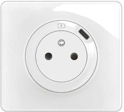 LEGRAND - Prise Electrique Murale avec Terre Céliane Surface avec Prise Chargeur USB 7,5W intégré + Plaque- Prise Affleurante avec Socle Rétractable - Blanc