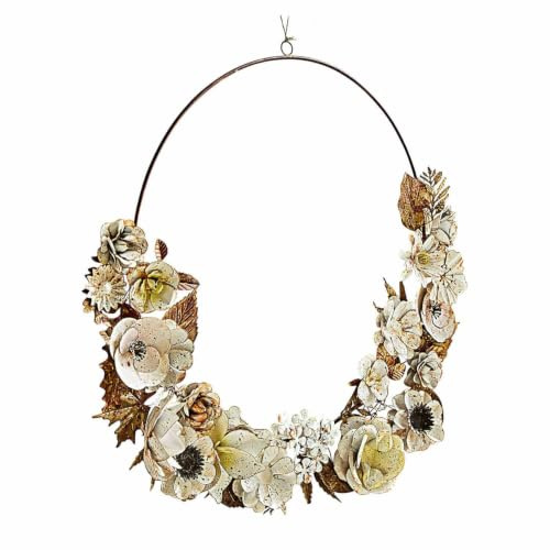 Loberon Kranz Passanja, bunt | mit filigranen Blüten, Romantisches Design, Shabby-Chic, leichte Pastelltöne, Türkranz, Dekoration, Wohn-Accessoire, Eisen