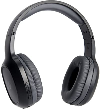 Vultech Crab2 HBT-11BK Rev. 2.1 Over Ear Wireless Bluetooth 5.3 Aux Casque avec Microphone, contrôle de Piste, Gestion des appels, Charge Type-C 12 Heures, couplage Automatique Android/iOS