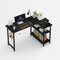 MUTUN Escritorio esquinero para ordenador en forma de L, 120 cm, mesa de PC para oficina, mesa de juegos, mesa de esquina, escritorio para oficina, estudio, dormitorio, color negro