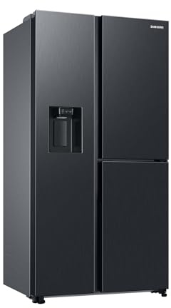 Samsung RH68DG853DB1EG Side-by-Side-Kühlschrank mit Gefrierfach, 178 cm, 627 l, AI Energy Mode, Food-Showcase-Tür, Twin Cooling+, Eis- und Wasserspender, 4,5l Wassertank, Premium Black Steel